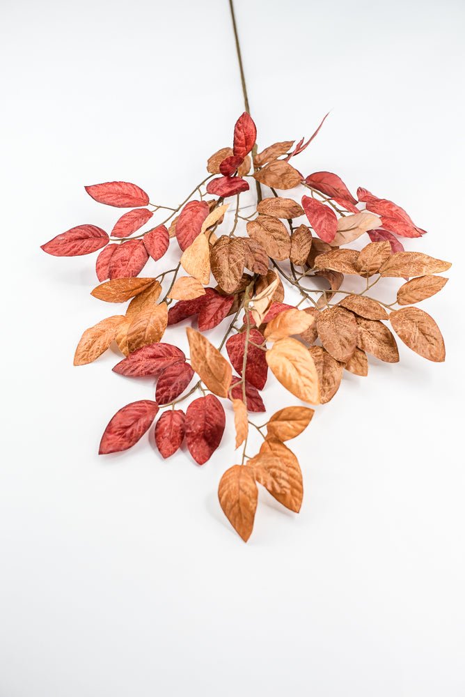 Artificial Birch Leaves Spray - burgundy brown - Greenery MarketArtificial Flora65210 - BGBRN