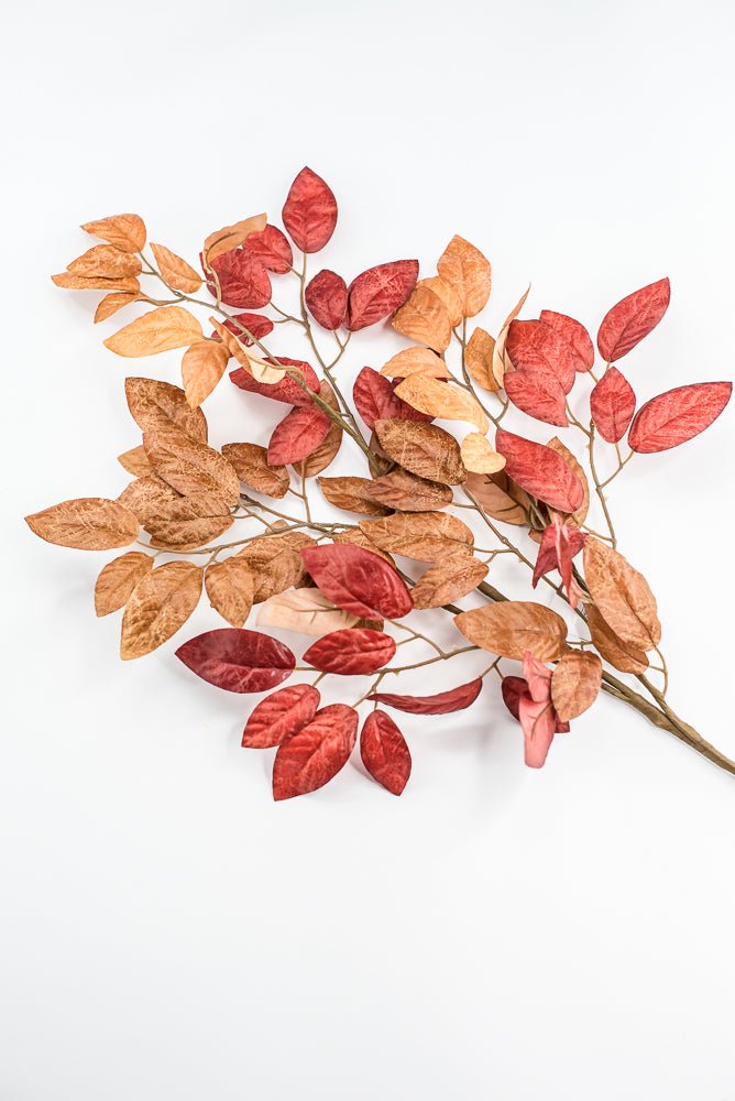 Artificial Birch Leaves Spray - burgundy brown - Greenery MarketArtificial Flora65210 - BGBRN