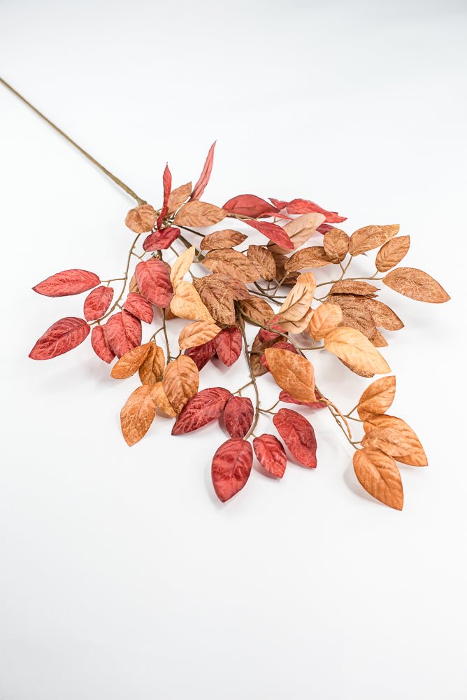 Artificial Birch Leaves Spray - burgundy brown - Greenery MarketArtificial Flora65210 - BGBRN