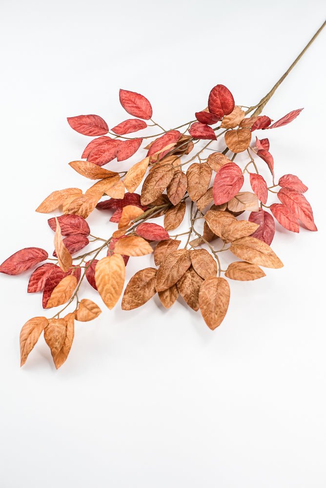 Artificial Birch Leaves Spray - burgundy brown - Greenery MarketArtificial Flora65210 - BGBRN