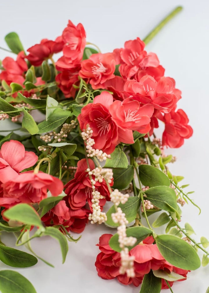 Artificial blossom bush- coral - Greenery MarketArtificial Floragm4444CRL