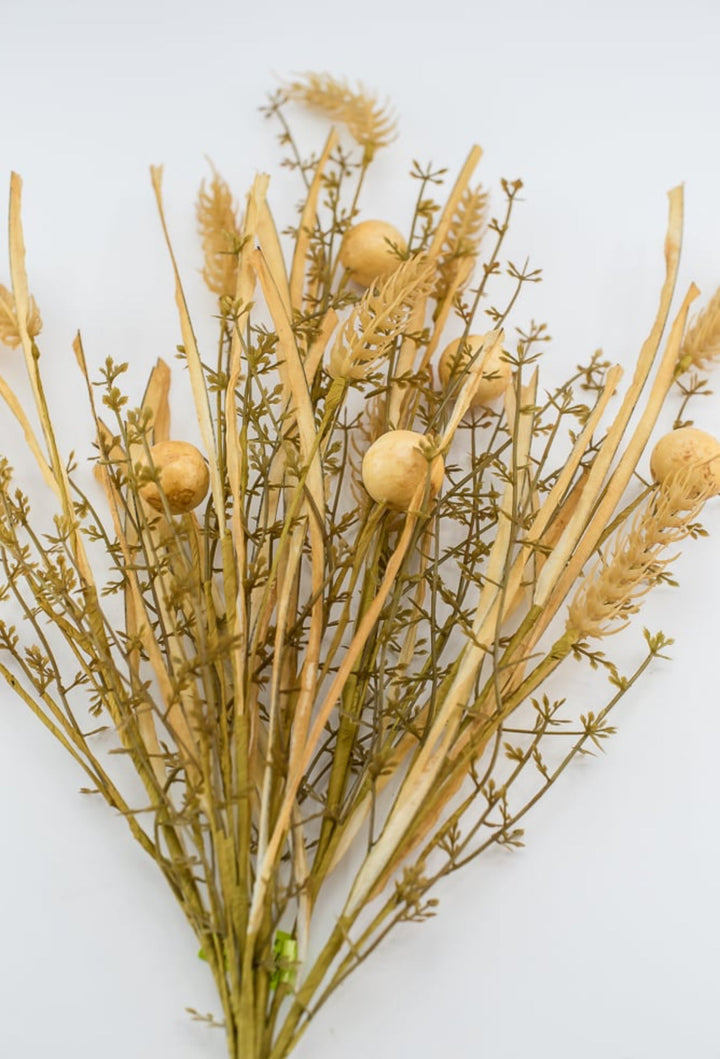 Artificial Crabapple berry wheat grass bush - beige - Greenery Marketgreenery56515BE