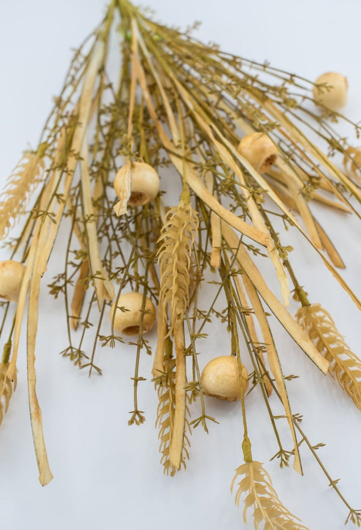 Artificial Crabapple berry wheat grass bush - beige - Greenery Marketgreenery56515BE