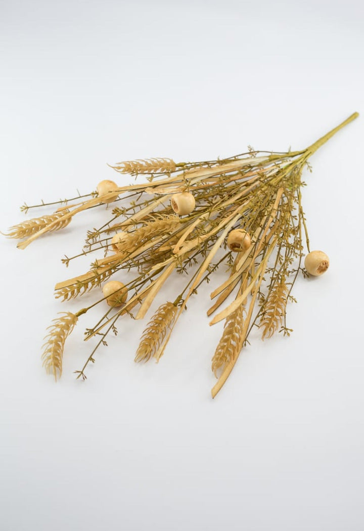 Artificial Crabapple berry wheat grass bush - beige - Greenery Marketgreenery56515BE