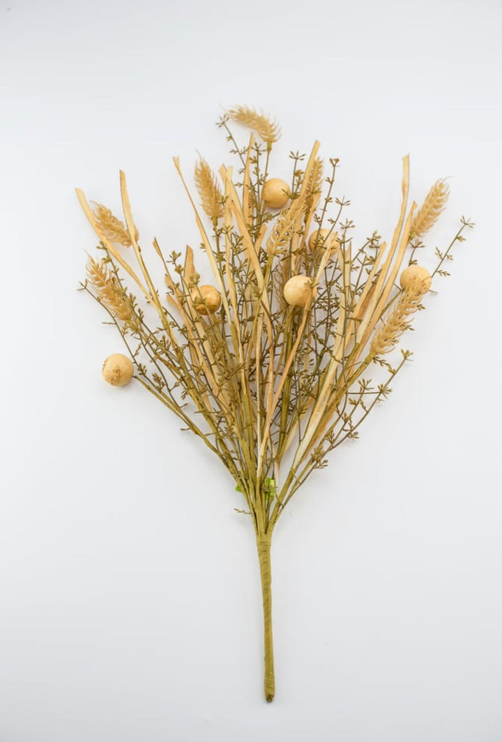 Artificial Crabapple berry wheat grass bush - beige - Greenery Marketgreenery56515BE