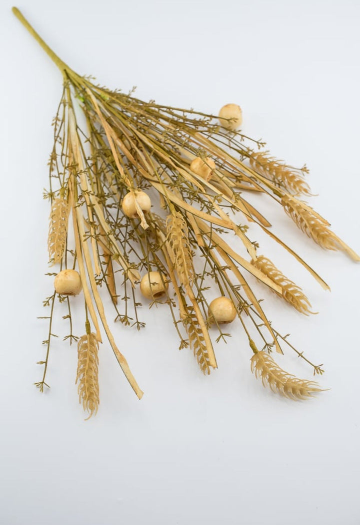 Artificial Crabapple berry wheat grass bush - beige - Greenery Marketgreenery56515BE