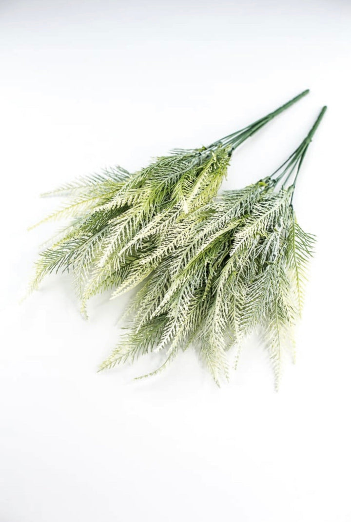 Artificial Feather fern, cream tipped greenery bush x 2 bushes - Greenery Marketspring summer greenery43205