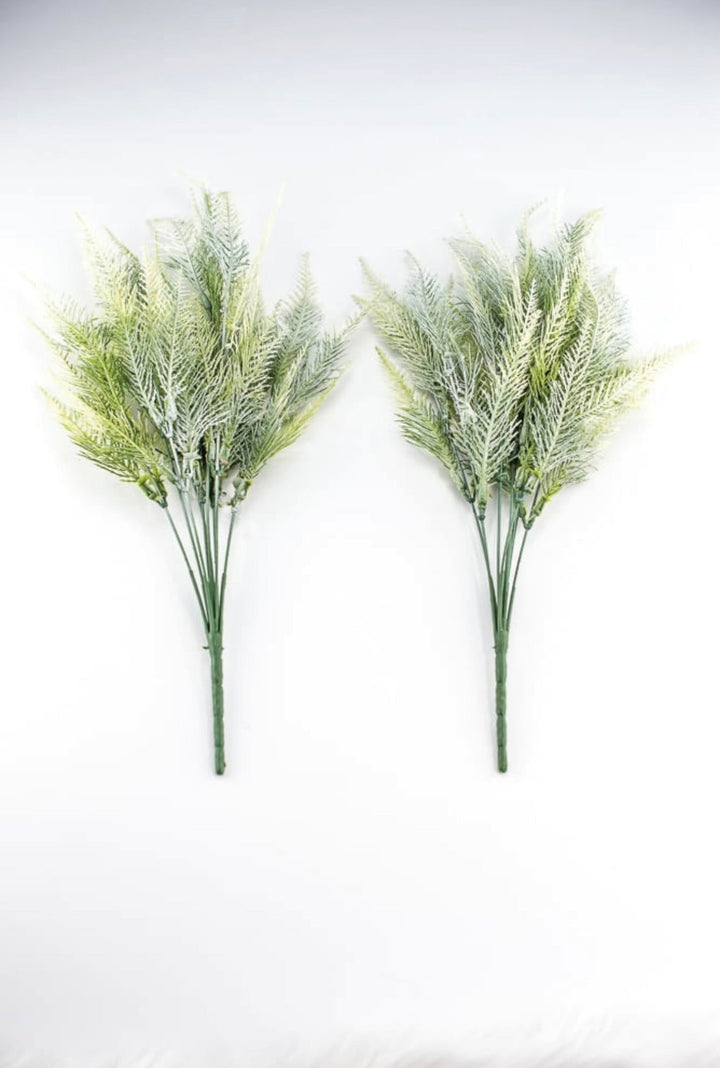 Artificial Feather fern, cream tipped greenery bush x 2 bushes - Greenery Marketspring summer greenery43205