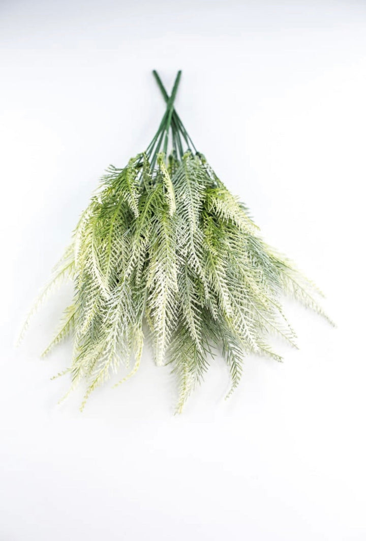 Artificial Feather fern, cream tipped greenery bush x 2 bushes - Greenery Marketspring summer greenery43205