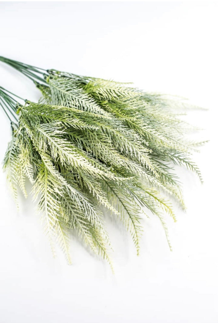 Artificial Feather fern, cream tipped greenery bush x 2 bushes - Greenery Marketspring summer greenery43205