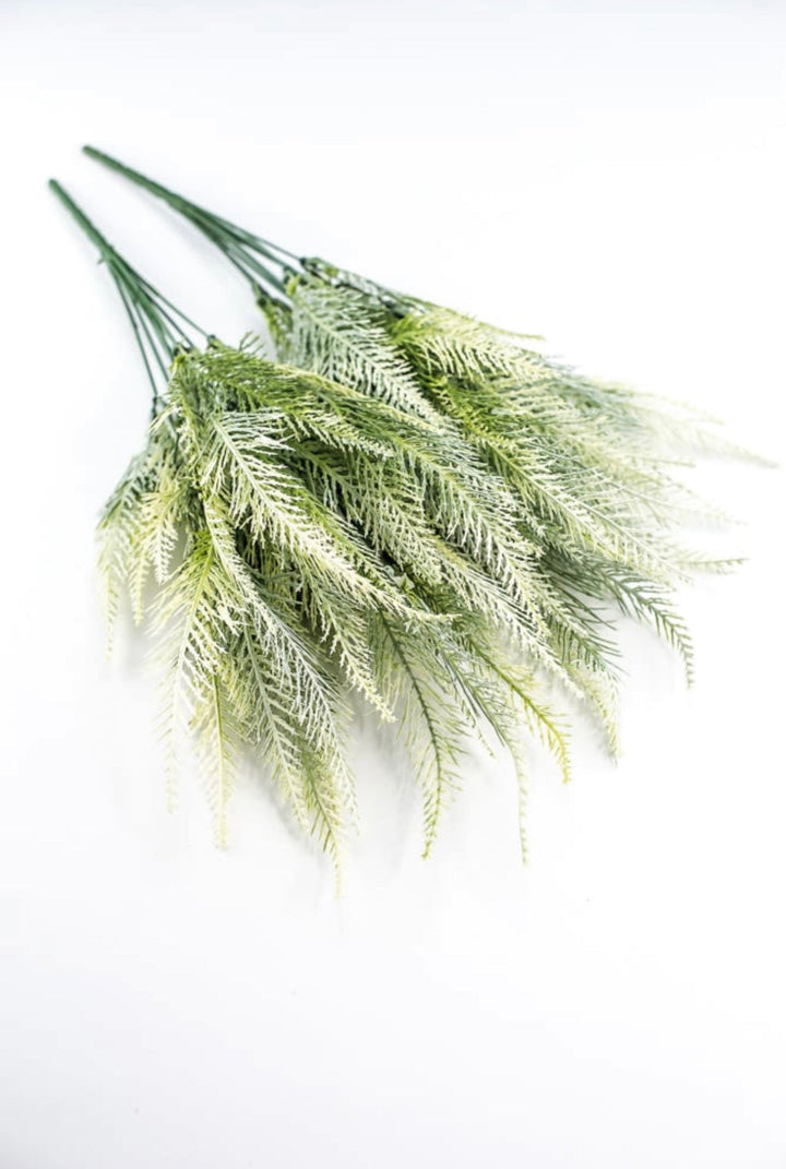 Artificial Feather fern, cream tipped greenery bush x 2 bushes - Greenery Marketspring summer greenery43205