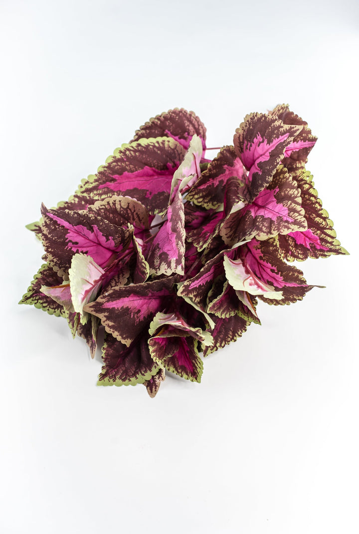 Artificial Large Leaf Coleus Leaves Bush - Greenery MarketPBC199 - FU/GR