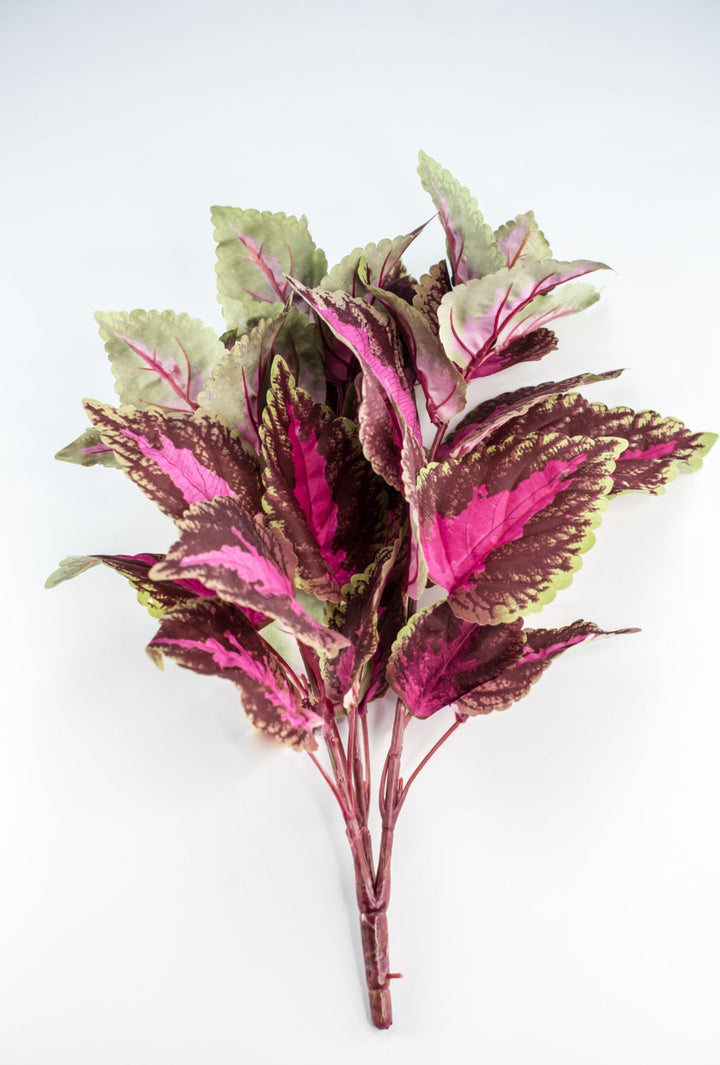 Artificial Large Leaf Coleus Leaves Bush - Greenery MarketPBC199 - FU/GR