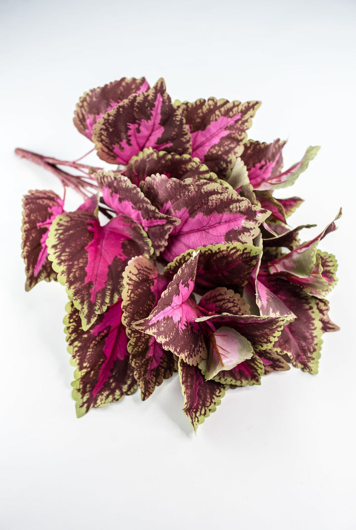 Artificial Large Leaf Coleus Leaves Bush - Greenery MarketPBC199 - FU/GR
