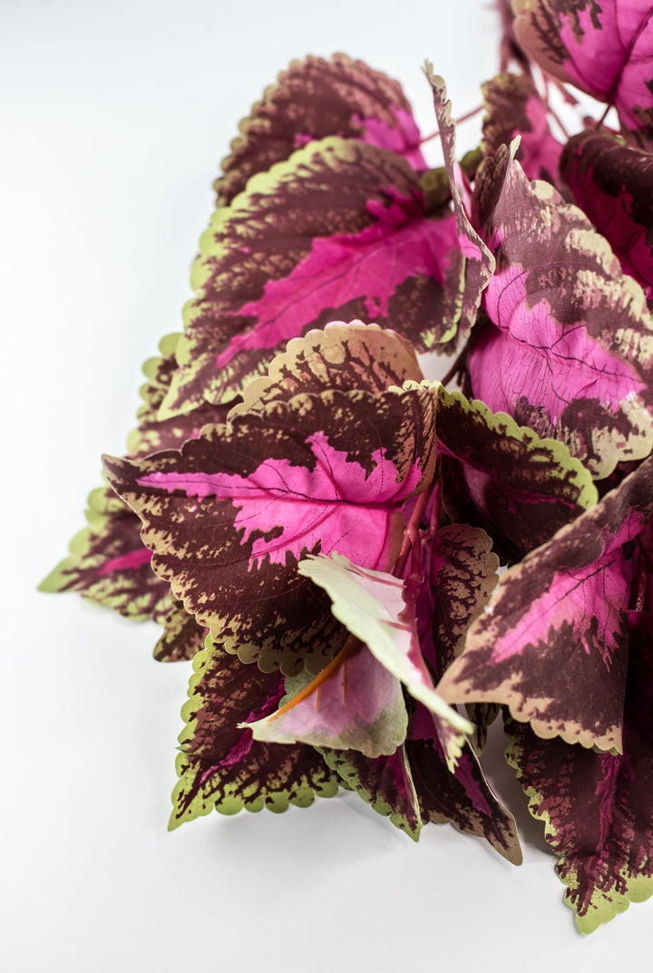 Artificial Large Leaf Coleus Leaves Bush - Greenery MarketPBC199 - FU/GR