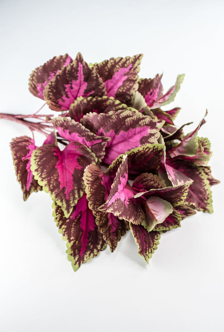 Artificial Large Leaf Coleus Leaves Bush - Greenery MarketPBC199 - FU/GR
