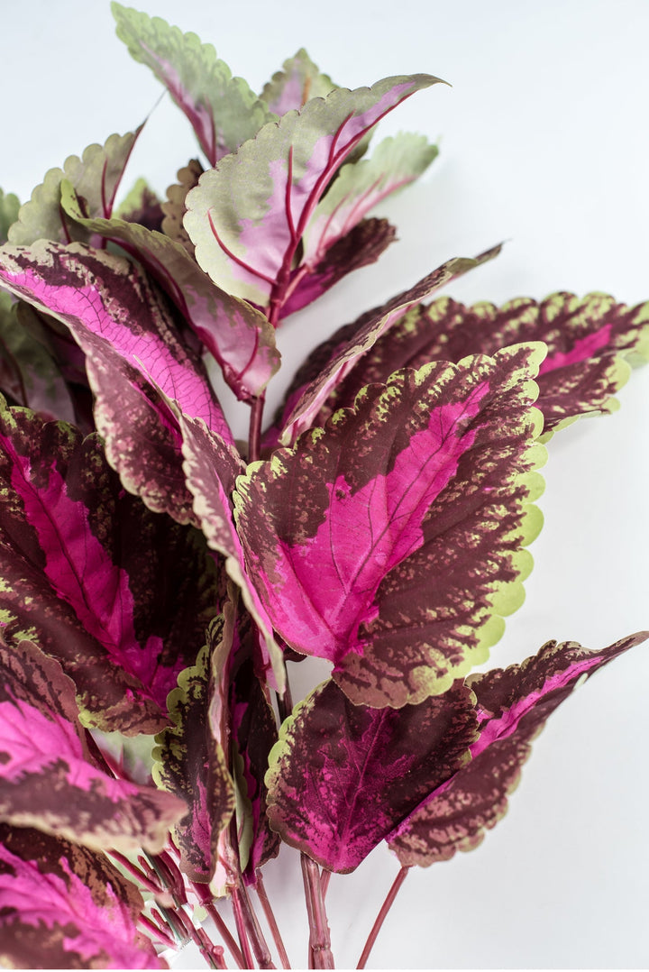 Artificial Large Leaf Coleus Leaves Bush - Greenery MarketPBC199 - FU/GR