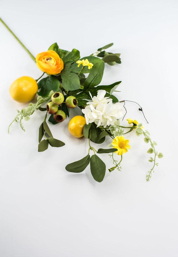 Artificial Lemon and flower spray with mixed greenery - Greenery MarketArtificial Flora64892