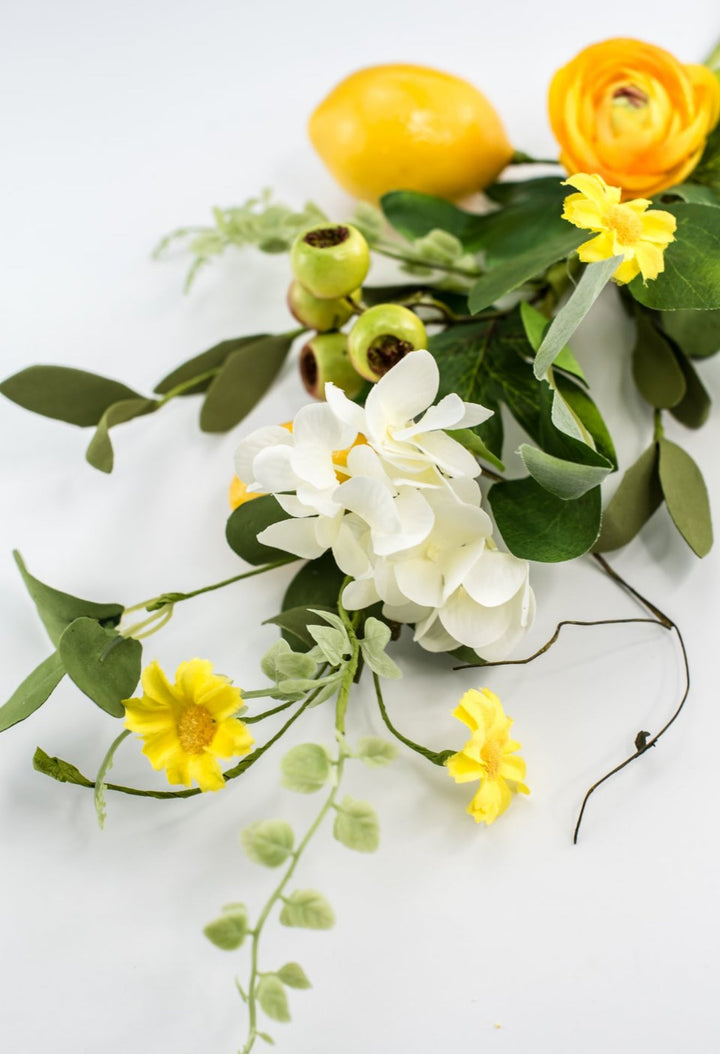 Artificial Lemon and flower spray with mixed greenery - Greenery MarketArtificial Flora64892