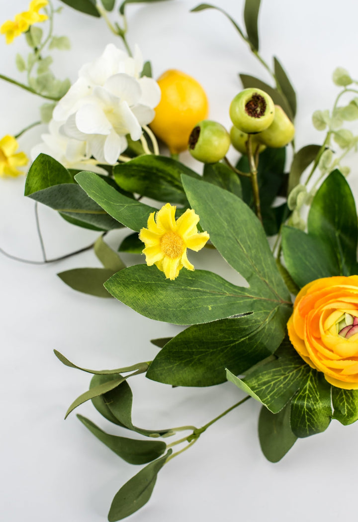 Artificial Lemon and flower spray with mixed greenery - Greenery MarketArtificial Flora64892