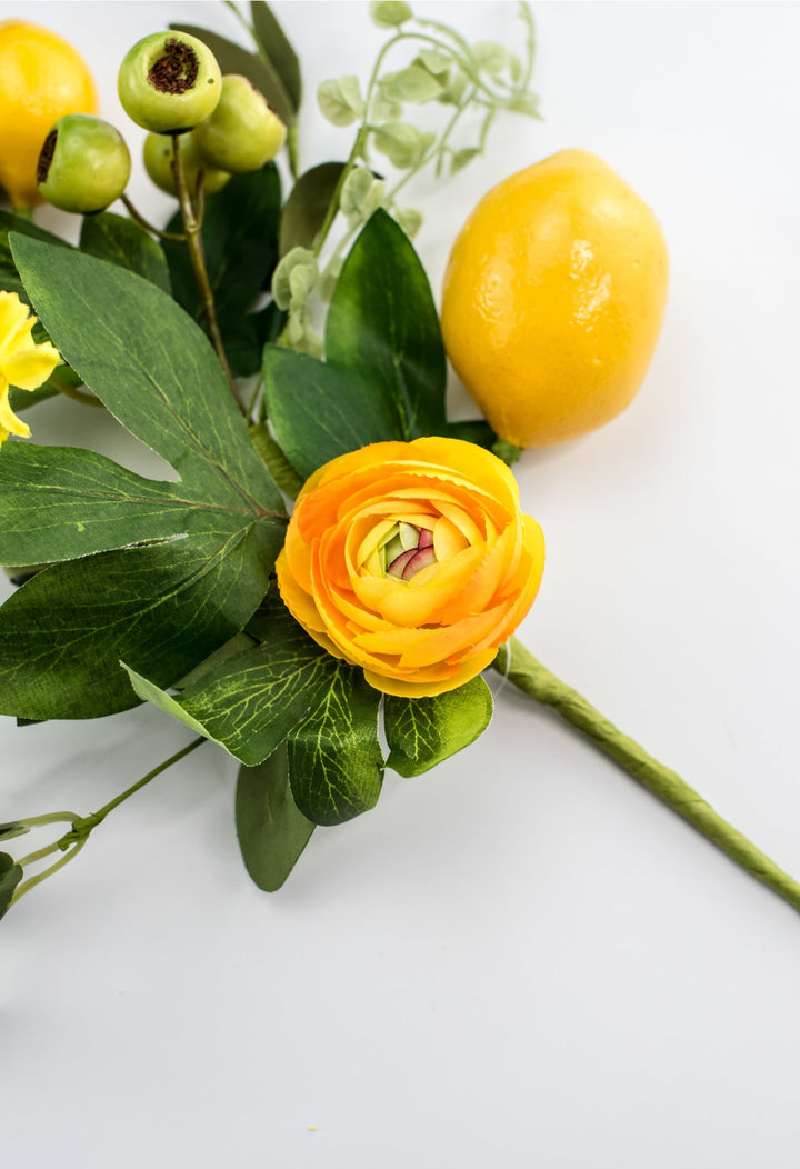 Artificial Lemon and flower spray with mixed greenery - Greenery MarketArtificial Flora64892