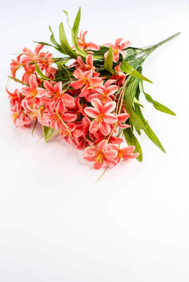 Artificial Lily Bush - Coral - Greenery MarketFBL386 - CO
