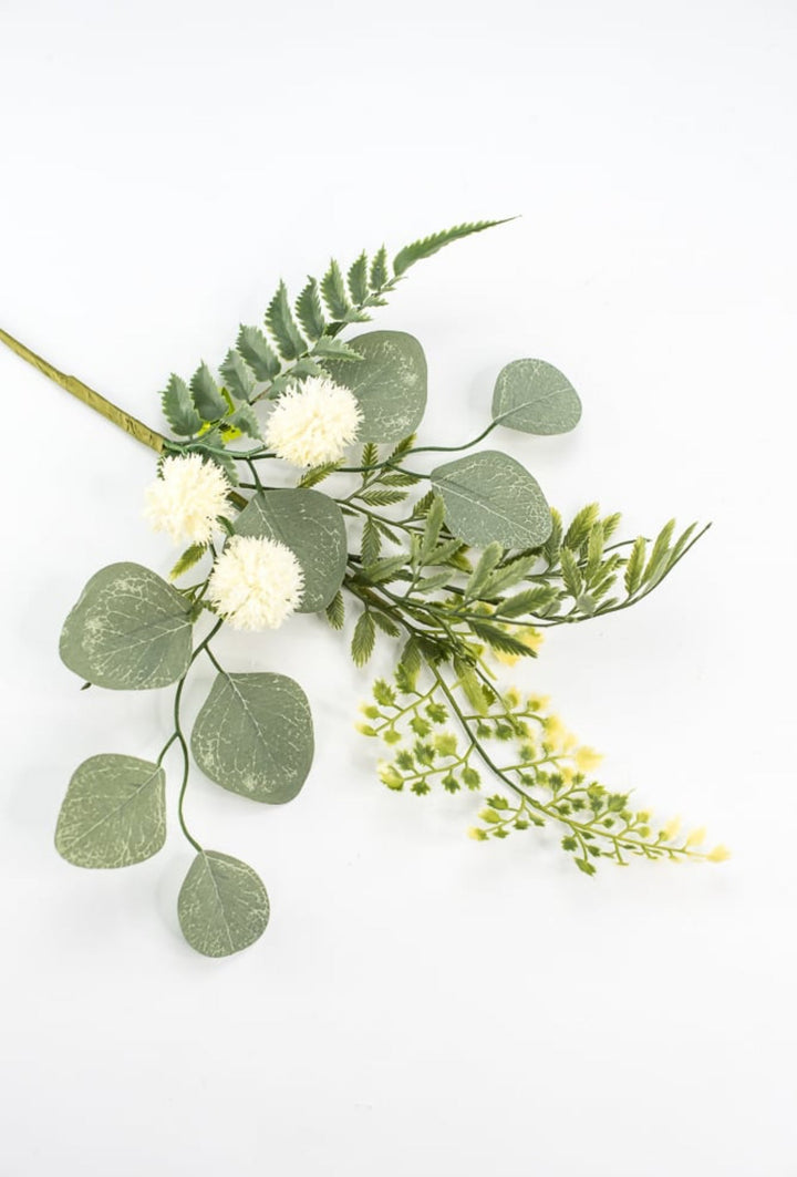 Artificial mixed greenery, thistle, and fern pick - cream green - Greenery MarketArtificial Flora63537SP18