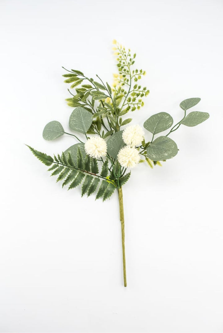 Artificial mixed greenery, thistle, and fern pick - cream green - Greenery MarketArtificial Flora63537SP18