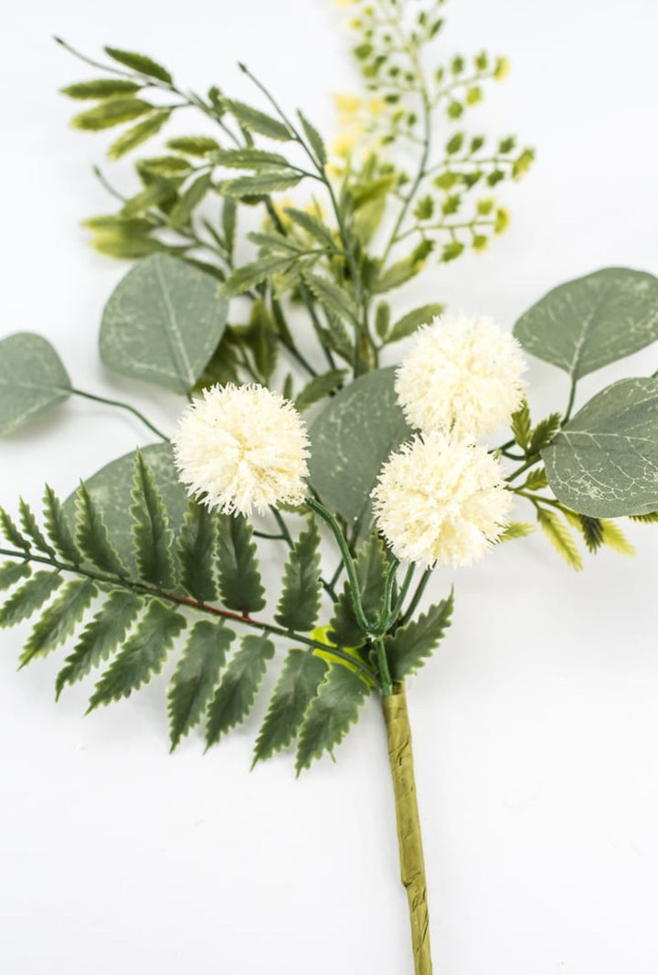 Artificial mixed greenery, thistle, and fern pick - cream green - Greenery MarketArtificial Flora63537SP18