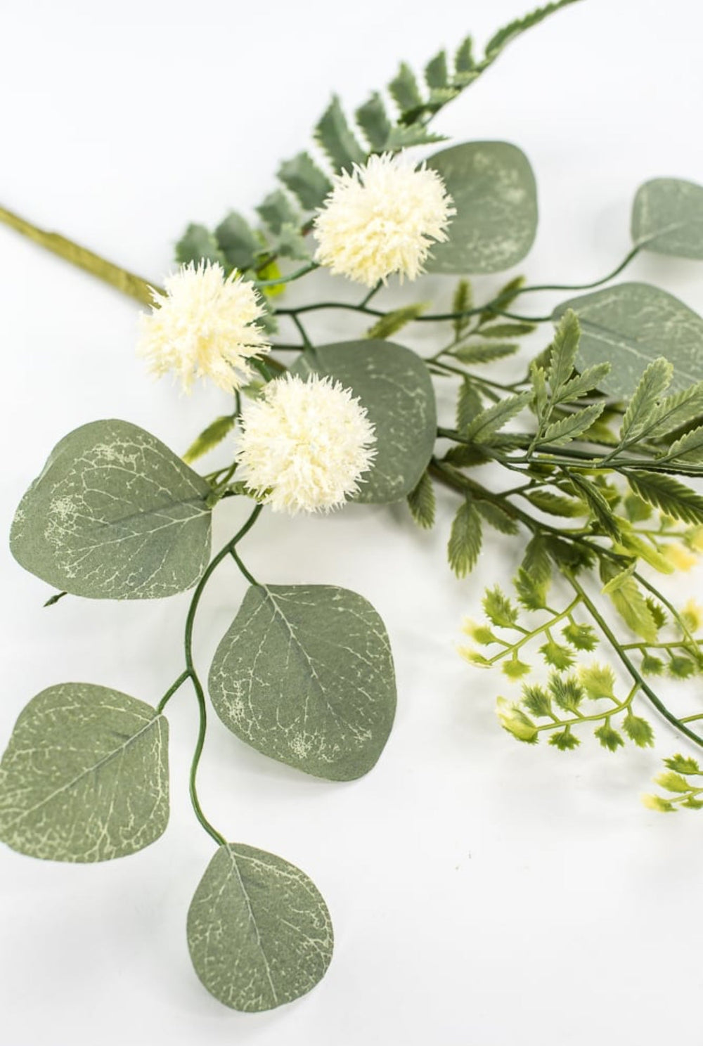 Artificial mixed greenery, thistle, and fern pick - cream green - Greenery MarketArtificial Flora63537SP18