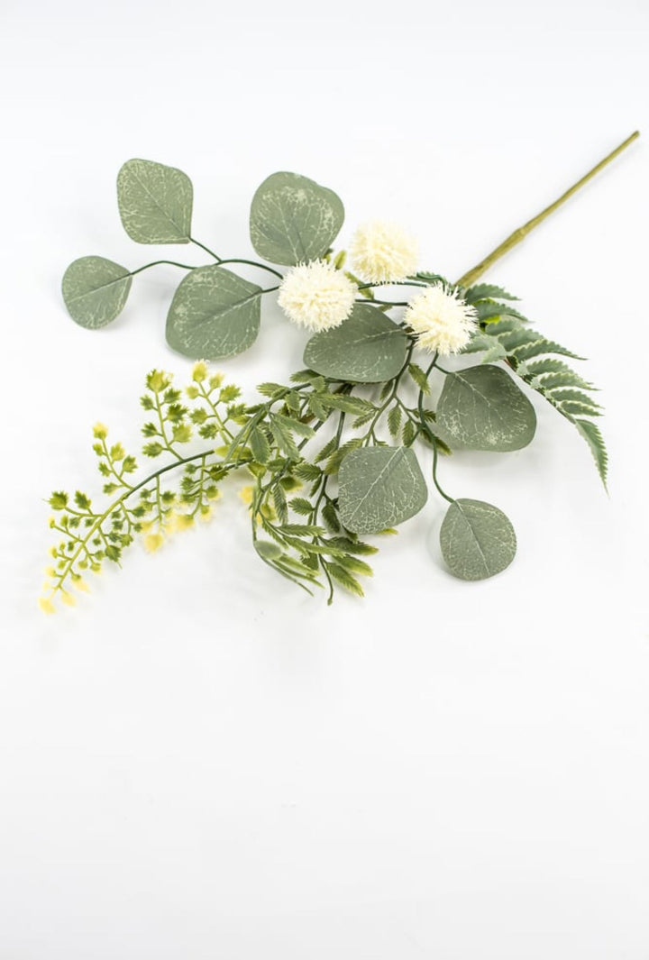 Artificial mixed greenery, thistle, and fern pick - cream green - Greenery MarketArtificial Flora63537SP18