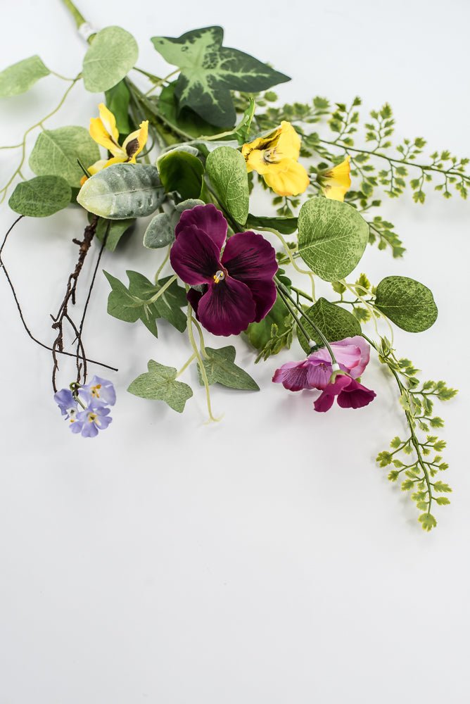 Artificial, Mixed, Pansy Flower Spray - Greenery Market28337