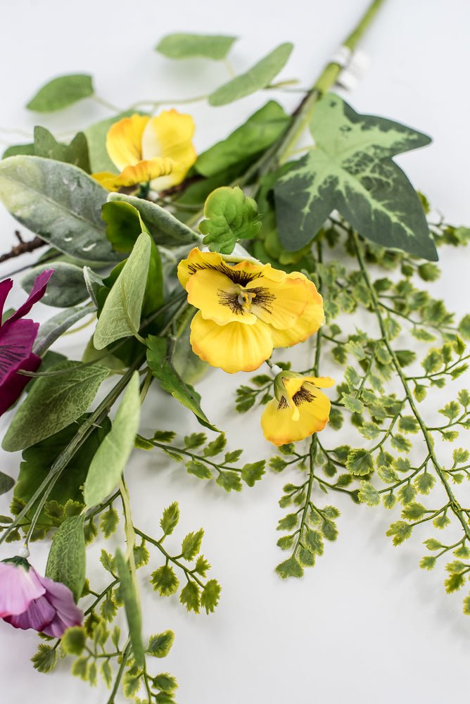 Artificial, Mixed, Pansy Flower Spray - Greenery Market28337