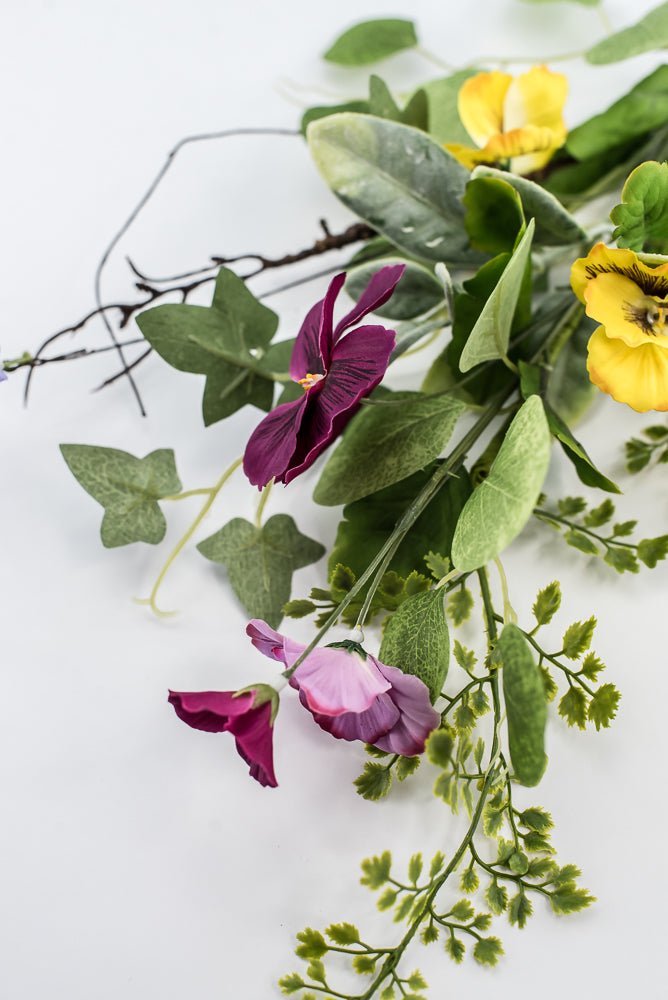 Artificial, Mixed, Pansy Flower Spray - Greenery Market28337