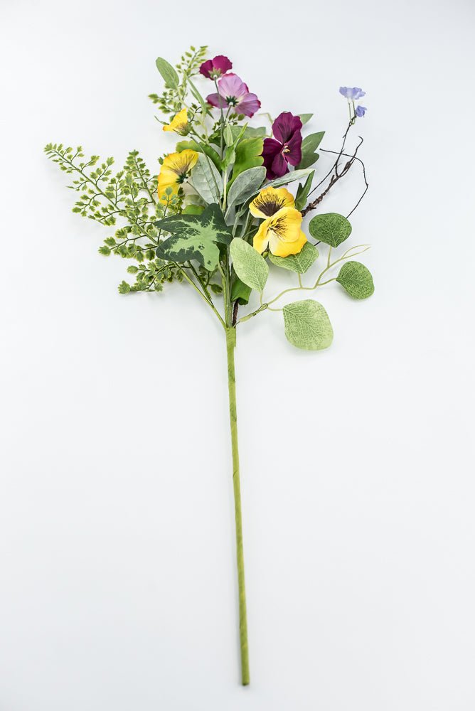 Artificial, Mixed, Pansy Flower Spray - Greenery Market28337