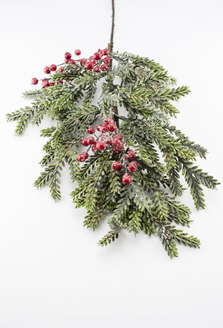Artificial noble fir and berries greenery spray - Greenery MarketXP2237 - GR