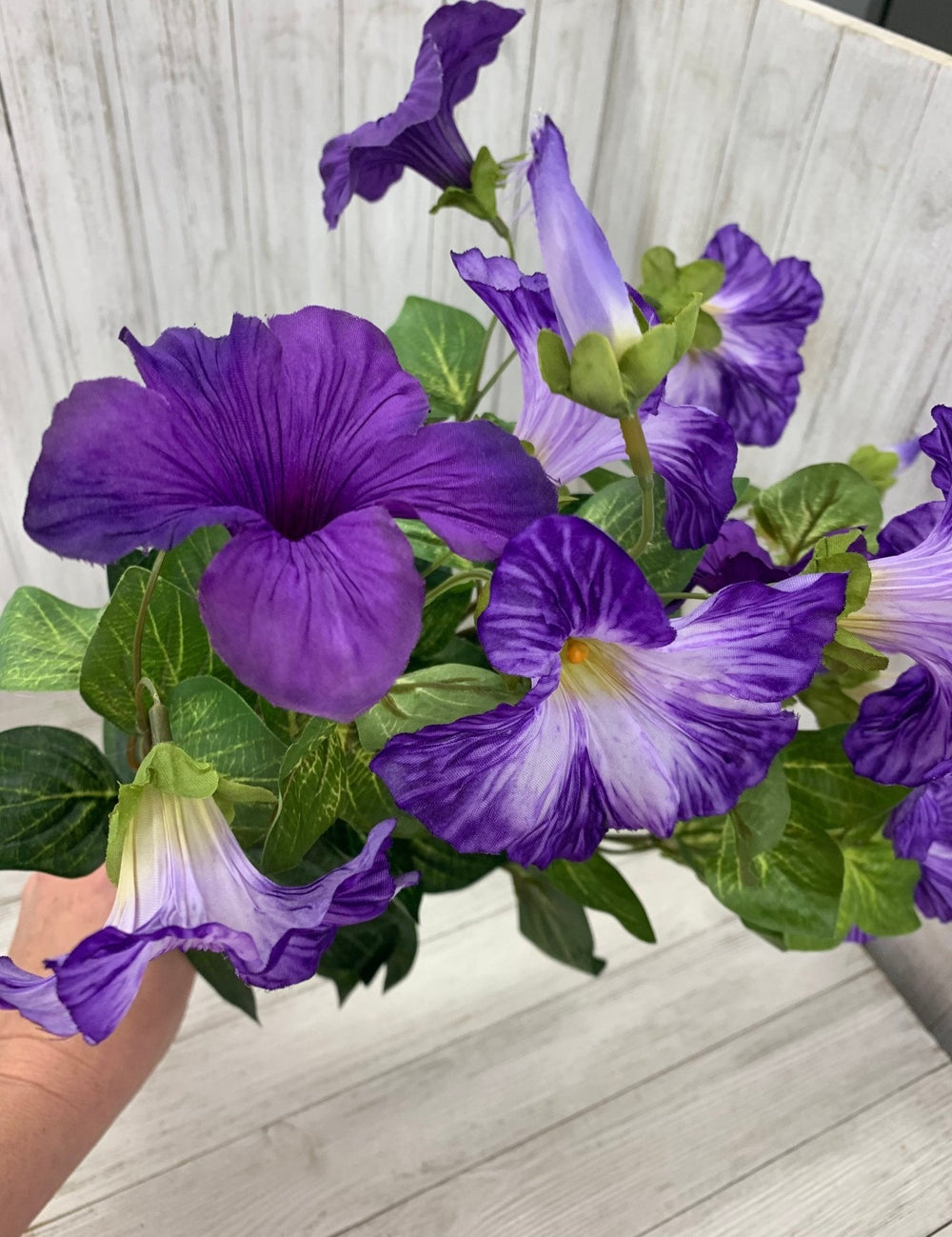 Artificial petunia flowers bush, purple - Greenery Marketartificial flowers25796