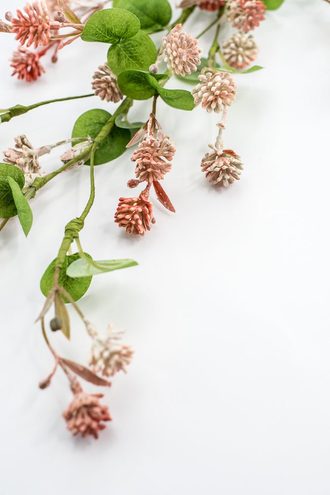 Artificial, Pink Peach Clover Spray - Greenery Market250341