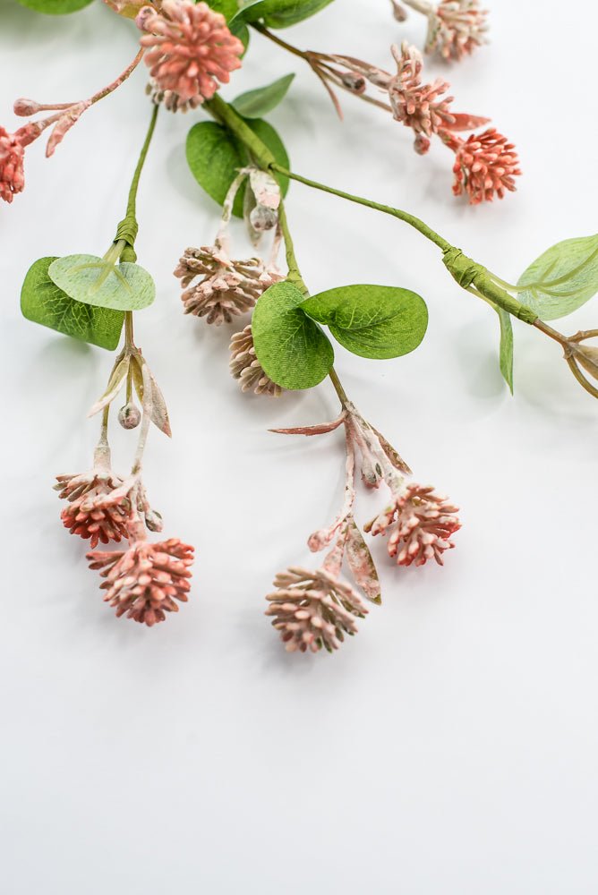 Artificial, Pink Peach Clover Spray - Greenery Market250341