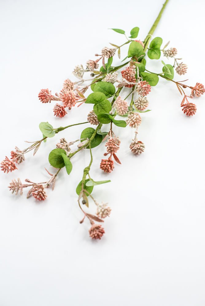 Artificial, Pink Peach Clover Spray - Greenery Market250341
