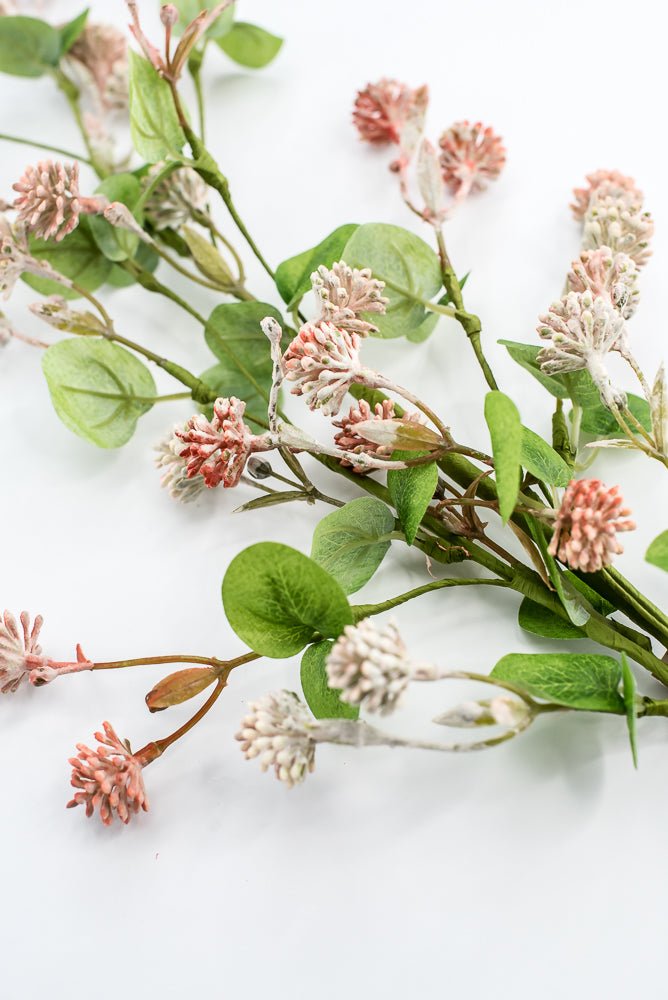 Artificial, Pink Peach Clover Spray - Greenery Market250341