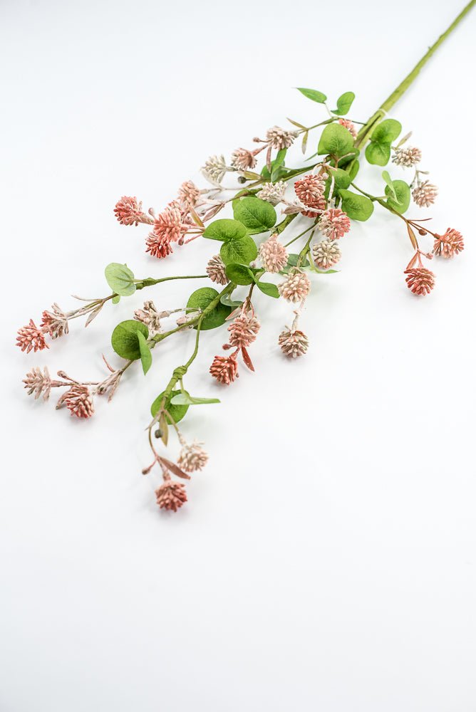 Artificial, Pink Peach Clover Spray - Greenery Market250341