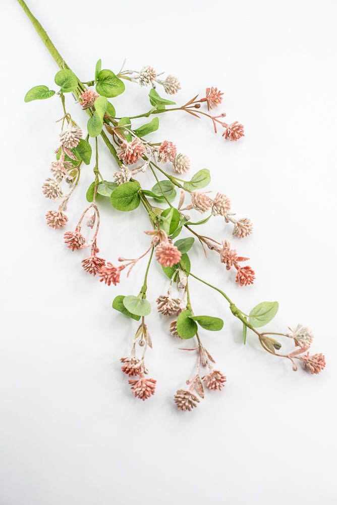 Artificial, Pink Peach Clover Spray - Greenery Market250341
