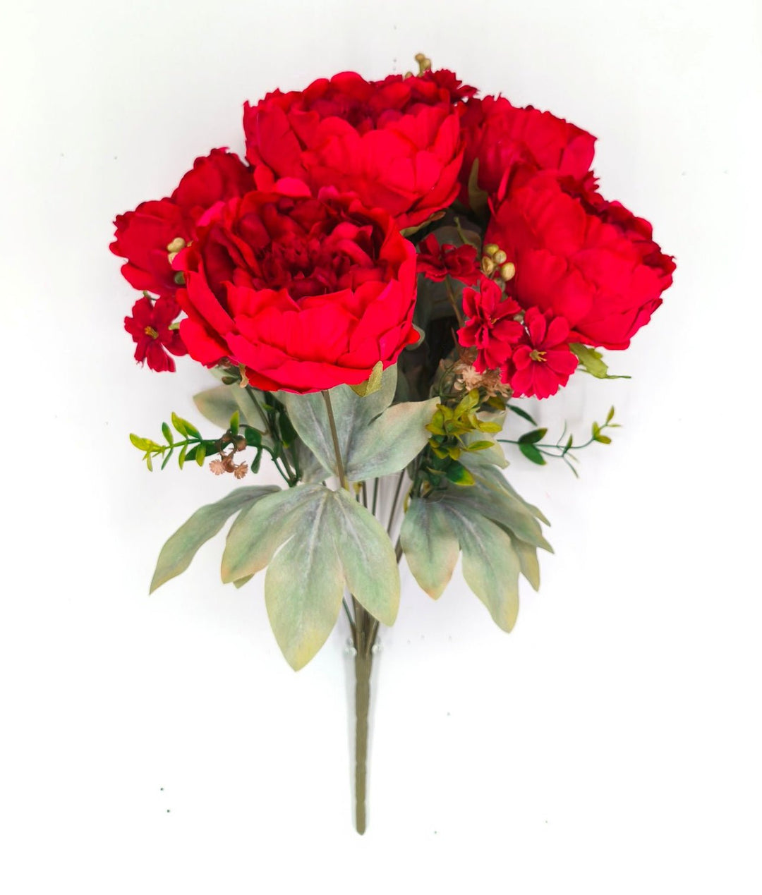 Artificial, Red peonies flowers bush - Greenery Marketartificial flowers85323 - RD