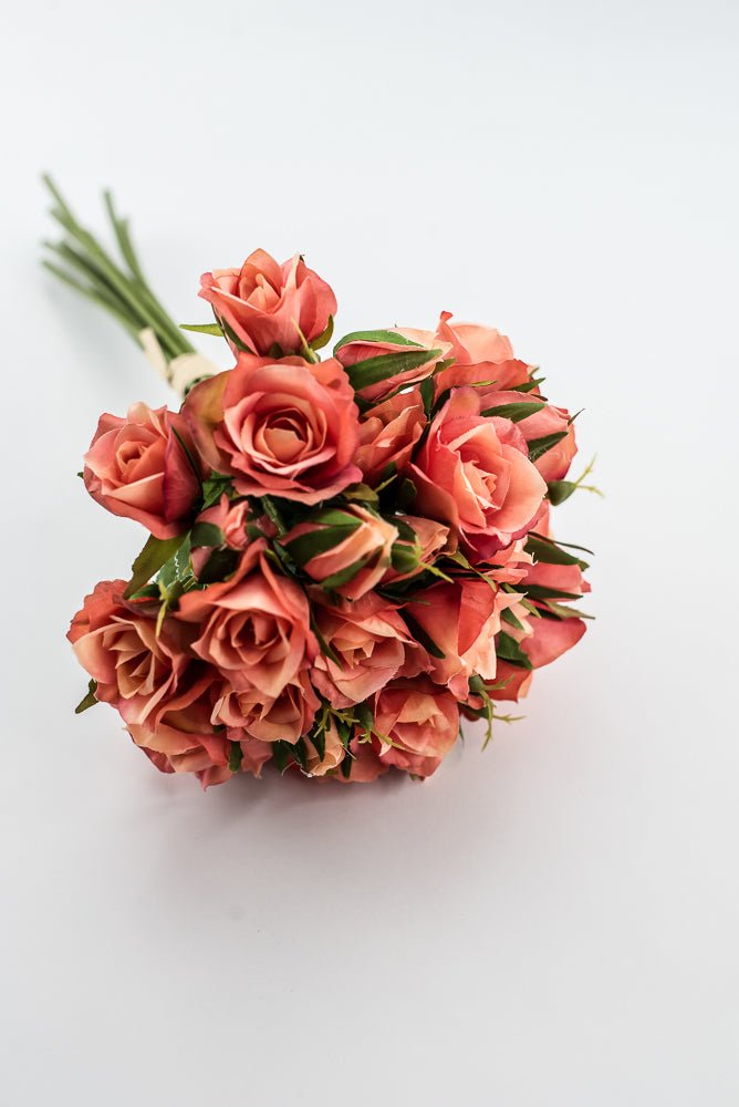 Artificial Rose Bundle - Peach Coral - Greenery Market28366