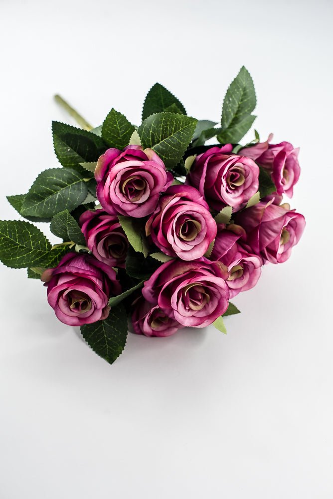 Artificial Rose Bush - Fuchsia Pink - Greenery Market84886 - FU