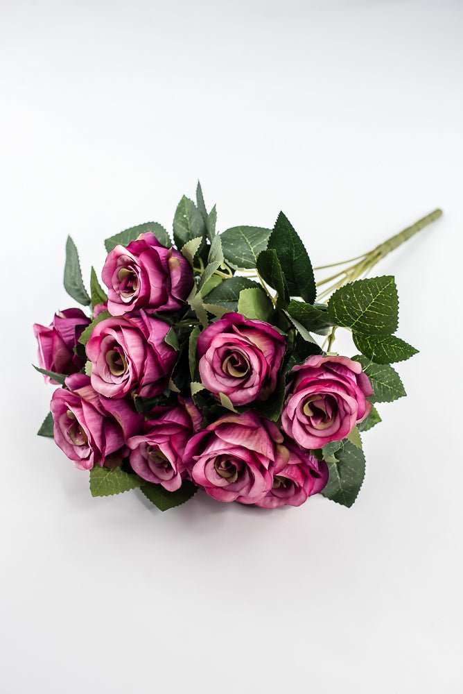 Artificial Rose Bush - Fuchsia Pink - Greenery Market84886 - FU