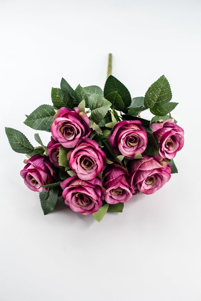 Artificial Rose Bush - Fuchsia Pink - Greenery Market84886 - FU