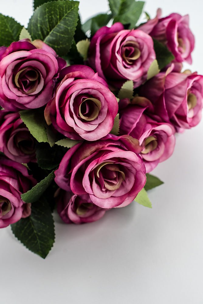 Artificial Rose Bush - Fuchsia Pink - Greenery Market84886 - FU