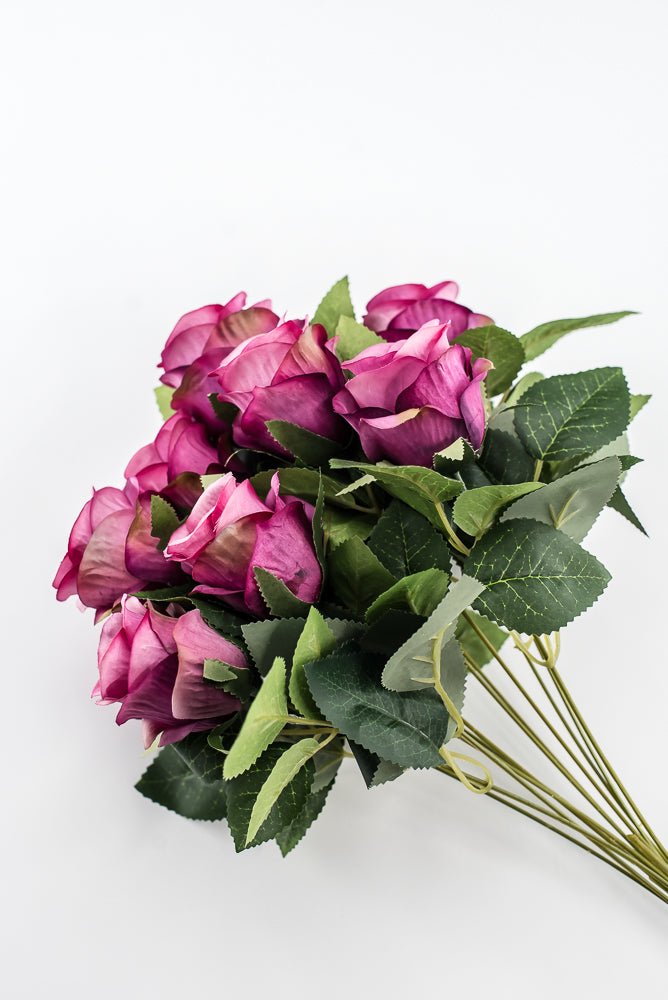 Artificial Rose Bush - Fuchsia Pink - Greenery Market84886 - FU